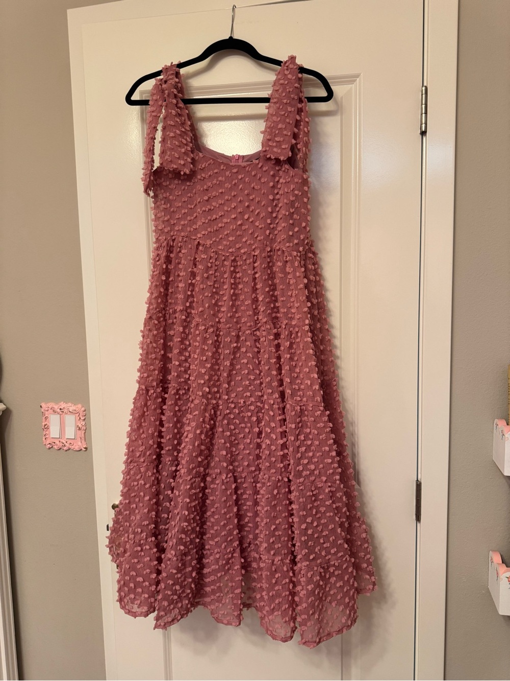 Sister Jane Pink Textured Tiered Dress